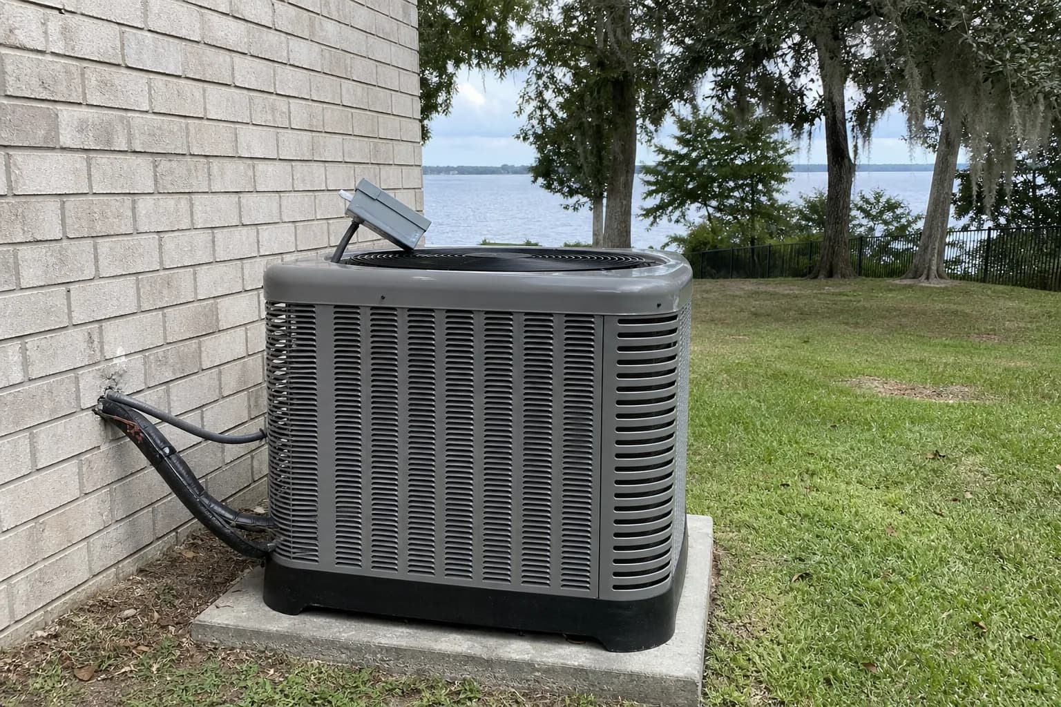 HVAC unit on an after-hours call at a Lillian Mobile Bay home, routine check, summer