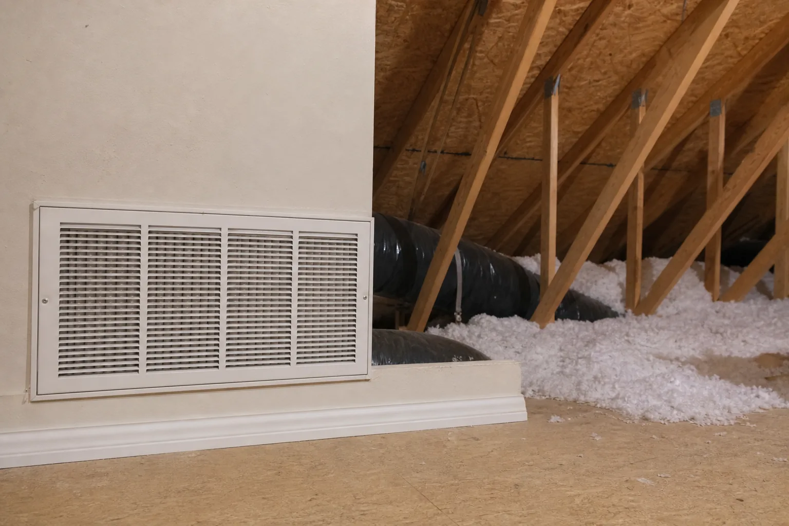 Indoor air-quality equipment in a Daphne home attic, filter detail