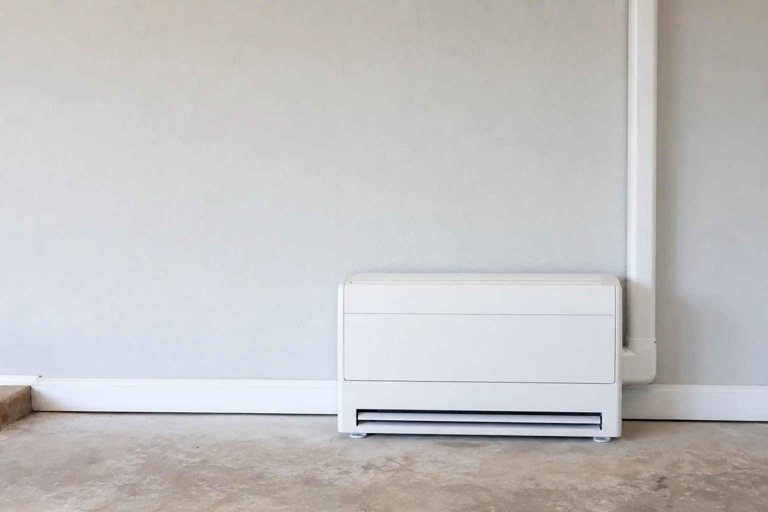 Newly installed ductless mini-split in a Magnolia Springs home interior wall, tune-up view
